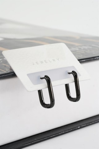 Kadın 316 L Paslanmaz Çelik 1.8 Cm Dikdörtgen Model Küpe - Siyah