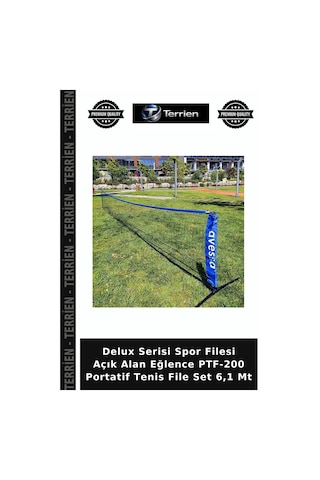 Delux Serisi Spor Filesi Açık Alan Eğlence Ptf-200 Portatif Tenis File Set 6,1 Mt