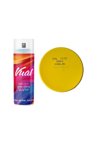 Permolit Vual Akrilik Sprey Boya Sarı Parlak 400 Ml - Ral1018 Sarı