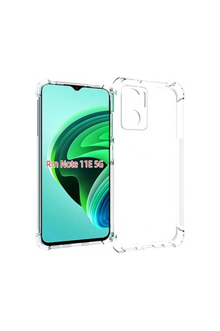 Xiaomi Redmi Note 11e Kamera Korumalı Airbag Antishock Köşe Korumalı Şeffaf Silikon Kılıf
