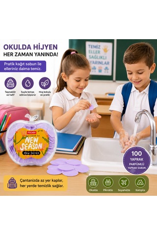 Bakgelal Yaprak Sabun Seti Taşınabilir Mini El Temizleme Sabunu Seyahat Hediyelik Biberiye - Lavanta