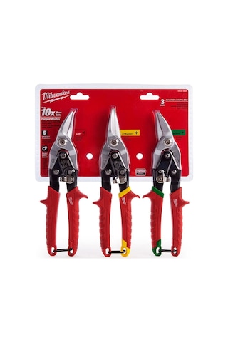 Milwaukee Kaportacı Makası Seti 3 Parça Sağ-Sol-Düz 260 Mm - T48224533