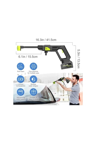 Valkyrie Şarjlı Ve Yüksek Basınçlı İlaçlama Oto Yıkama Ve Sulama Tabancası 6 Farklı Püskürtme 24v 15.000mah Yüksek Kapasite