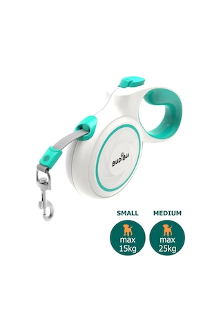 Budibu Makaralı Otomatik Geri Çekilebilen Kedi Köpek Gezdirme Tasması S Max 15 KG