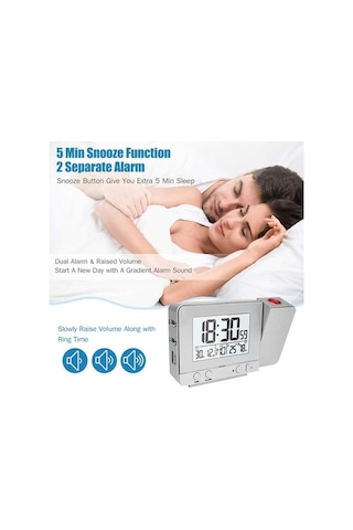 Wondernest Yatak Termoli Saat Projeksiyon Odası Lichen İçin Nem Ölçerli