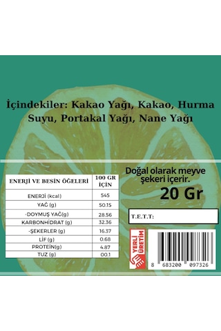 Dolcida Nane Portakal Şekersiz Bitter Çikolata 20gr-3362