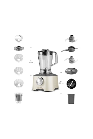 Karaca x Refika Mastermaıd Power 10 İn 1 Mutfak Robotu Swiss Cream 2000W Power 10 In 1 Gıda Haz. Set Swiss Cream