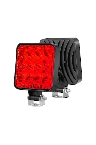 16 Led 12 Volt Kırmızı Spot Far Oto Çalışma Lambası Atv Kamyon Tır Traktör Offroad