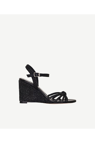 Yargıcı Örgü Düğümlü Topuklu Deri Espadril 26ykay4025x 001 Siyah