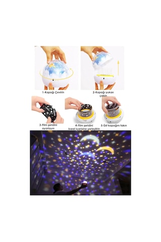 Technojet Yeni Nesil Star Master Projeksiyon Gece Lambası Renkli