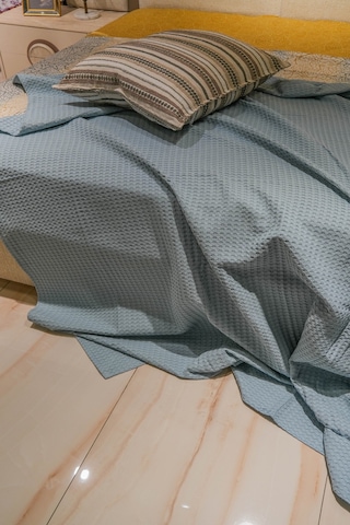 Sofline Premium %100 Pamuk Tek Kişilik Yazlık Pike, Yatak Örtüsü, Terletmez Kumaş Gri Renk 160x240cm Petrol