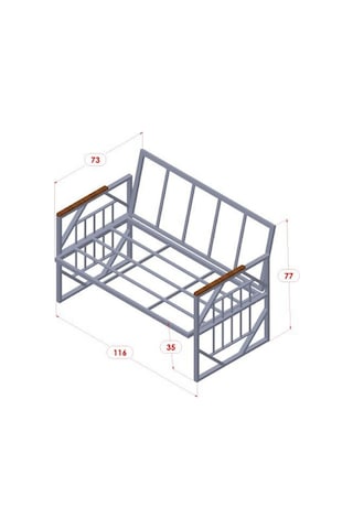 Violet Cappuccino 2+1+1 Masalı Kahverengi Minderli Metal Balkon Bahçe Oturma Grubu