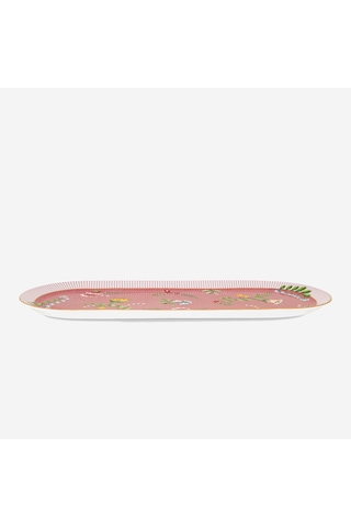 Pembe Porselen Servis Tabağı 33,6x15,5 Cm