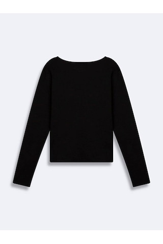 Ltb Mabada Kesik V Yaka Soluk Görünümlü Siyah Sweatshırt 1125810666089 Siyah
