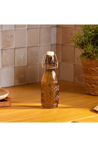 Karaca Storica Kilit Kapaklı Cam Yağ Şişesi 250 Ml Gri