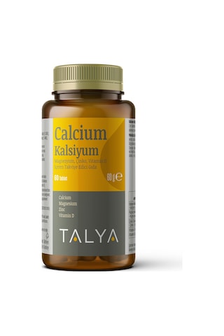 Talya Kalsiyum Magnezyum Çinko Vitamin D İçeren Takviye Edici Gıda 60 Tablet