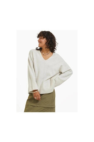 Jack&jones Jjxx Oversize V Yaka Kadın Kazak - Minimalist & Rahat Bej