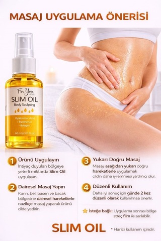 İnceltmeye Ve Sıkılaştırmaya Yardımcı Selülit Karşıtı Slim Oil, Yağ 60 Ml