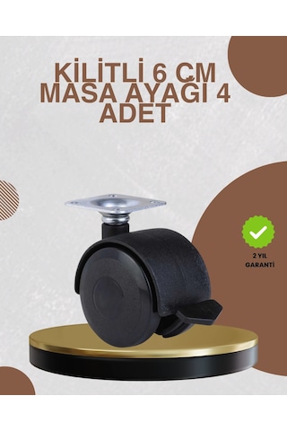 Kilitli Mobilya Ayağı 6 Cm 4 Lü Set Zemin Korumalı Renkli