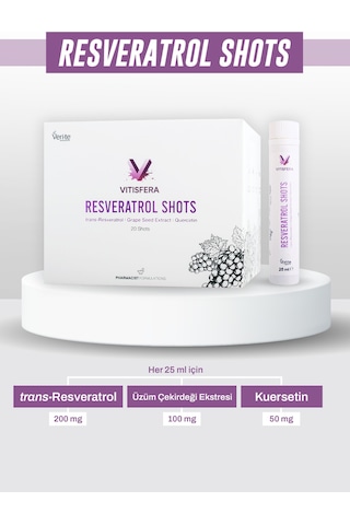 Vitisfera Resveratrol Shot Orman Meyveleri Aromalı 20 x 25 ML
