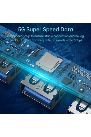 Samdoo Type-c'den Usb'ye Dönüştürücü 4-üçlü Hub: 1 Adet Usb 3.0 5gbps + 3 Adet Usb 2.0, Alüminyum Gövde, Gri Renk