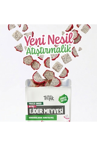 Dondurularak Kurutulmuş Beyaz Ejder Meyvesi 20 G Freeze Dried Meyve Cipsi Meyve Kurusu 2 Adet