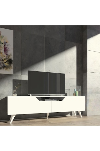 Luzon Tv Sehpası Tv Ünitesi Beyaz