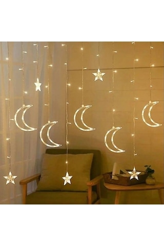 Kenpazar Ay Yıldızlı Saçak Led Çok Renkli