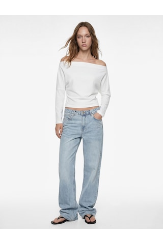 Koton Slim Fit Kayık Yaka Uzun Kollu Tişört Ekru 6sal10721ık