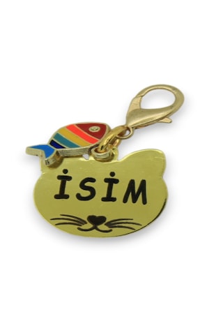 Caramelos Isimli Kedi Tasması Künyesi- Paslanmaz Metal- Çelik