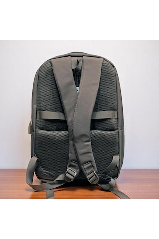 Orta Boy Laptop Gözlü Sert Kasalı Sırt Çantası Baggaj S24132 Siyah - Gri