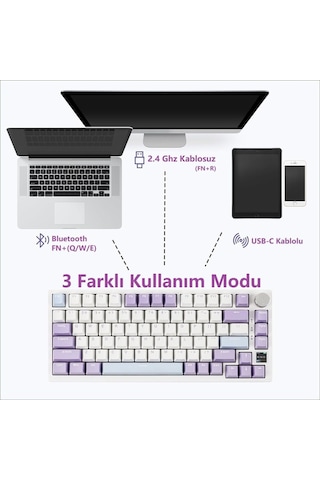 Ak820 Pro Mekanik Oyun Klavyesi,3 Modlu Tft Renkli Ekran Ve Cnc Düğmeli 81 Tuş,rgb Aydınlatma