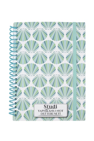 Yapışkanlı Not Defteri Seti - İnci Kabuğu Desen