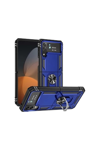 Samsung Uyumlu Galaxy Z Flip 4 Kılıf Zore Vega Kapak Mavi