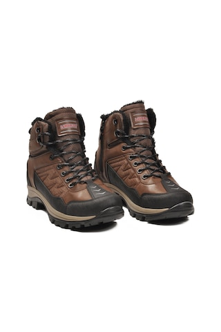 Ayakmod Taba Kroko İçi Kürklü Kaymaz Taban Soğuğa Dirençli Erkek Outdoor Bot 980 M Taba