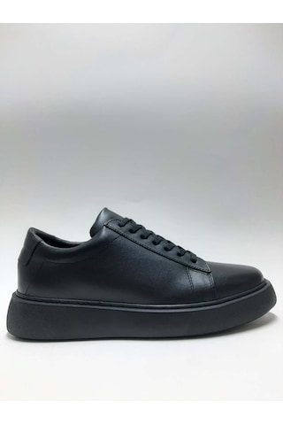 Tria Polo Hakiki Deri Hafif Bağcıklı Kalın Taban Siyah Sneaker Erkek Ayakkabı C-91200246trıa