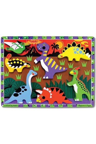 Melissa&Doug Ahşap Tombul Puzzle Dinazorlar Yapboz