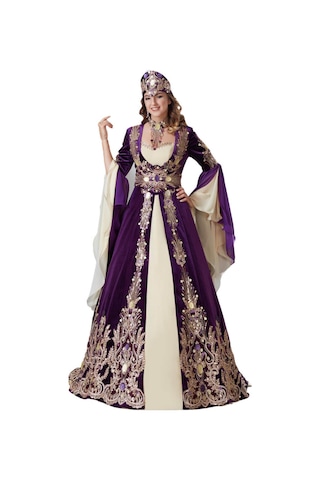 Ceyyiz Bindallı Kına Elbisesi 5 Parça Menekşe