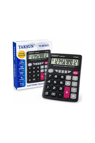 Hesap Makinesi, 12 Haneli, Büyük Lcd Ekranlı, Pil Destekli, Otomatik Kapanmalı, Masaüstü, Ofis, Muhasebe, Okul Hesap Makinesi Büyük Tuşlu Diğer