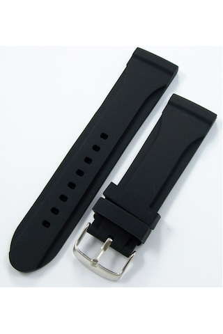 Siyah Kokusuz Silikon 26Mm Saat Kordonu Yumuşak Spor Kayışı Küt (484708694)