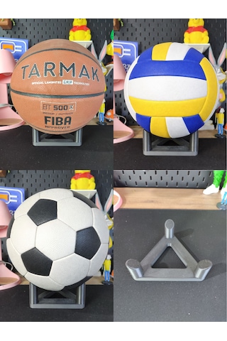 Work3d Masaüstü Top Sergileme Aparatı 5-6-7 No Basketbol - 5 No Futbol - Voleybol Topu Uyumlu
