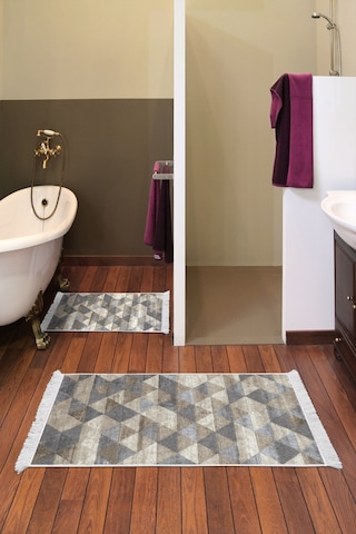 Eko Trend Djt 2 Li Yıkanabilir Kaymaz Taban Banyo Paspas Klozet Takımı 661 Iskandinav Bej 60 X 100 - 50 X 60
