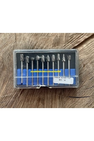 Carpide Karbon Çelik Ahşap Metal Oyma Seti Freze Seti Gravür Ucu 10pcs 3mm