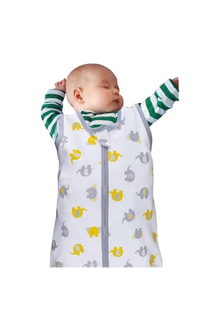 Sitilin Bebek Uyku Tulumu Çift Fermuarlı % 100 Doğal Pamuk Kumaş Özel Kumaş Unisex 0.5 Tog Stl6429 Ekru