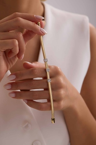 İtaly Model Özel Tasarım Altın Baget Bileklik 18 Cm - 5 Mm T13992 Renkli