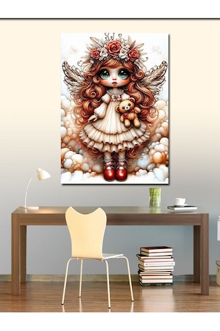 Kanvas Tablo Küçük Kız Ve Peluş Ayı 70cmx100cm