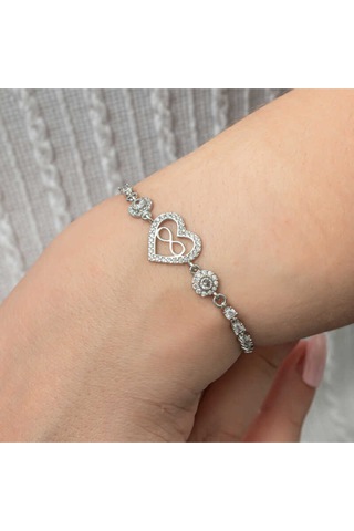 Casera's Gümüş Kalp Sonsuzluk Kadın Su Yolu Bileklik Csr2185652 Gümüş