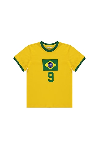 Civil Boys Brazil Baskılı 2'li 6-9 Yaş Takım - Pamuk Forma - Sarı