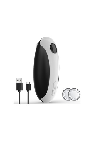 Moveevo Usb Şarjlı Çelik Elektrikli Kutu Açıcı, Çok Boyutlu Kutu Uyumlu, Siyah-beyaz Model Siyah - Beyaz