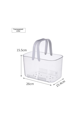 Youtek Banyo İçin Şeffaf Plastik Depolama Sepeti - Büyük Kapasiteli, Su Çıkaran, Taşınabilir, Kaliteli Ve Organize Eden Kutu Diğer